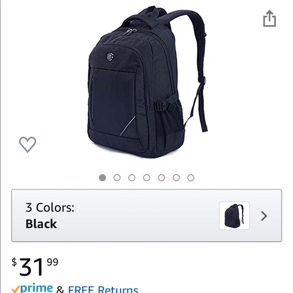 Laptop Backpack, Water Resistant 15.6in black grey